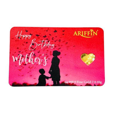 GOLD BAR HAPPY BIRTHDAY MOTHER'S 0.10 GRAM GOLD BAR HAPPY BIRTHDAY MOTHER'S 0.10 GRAM