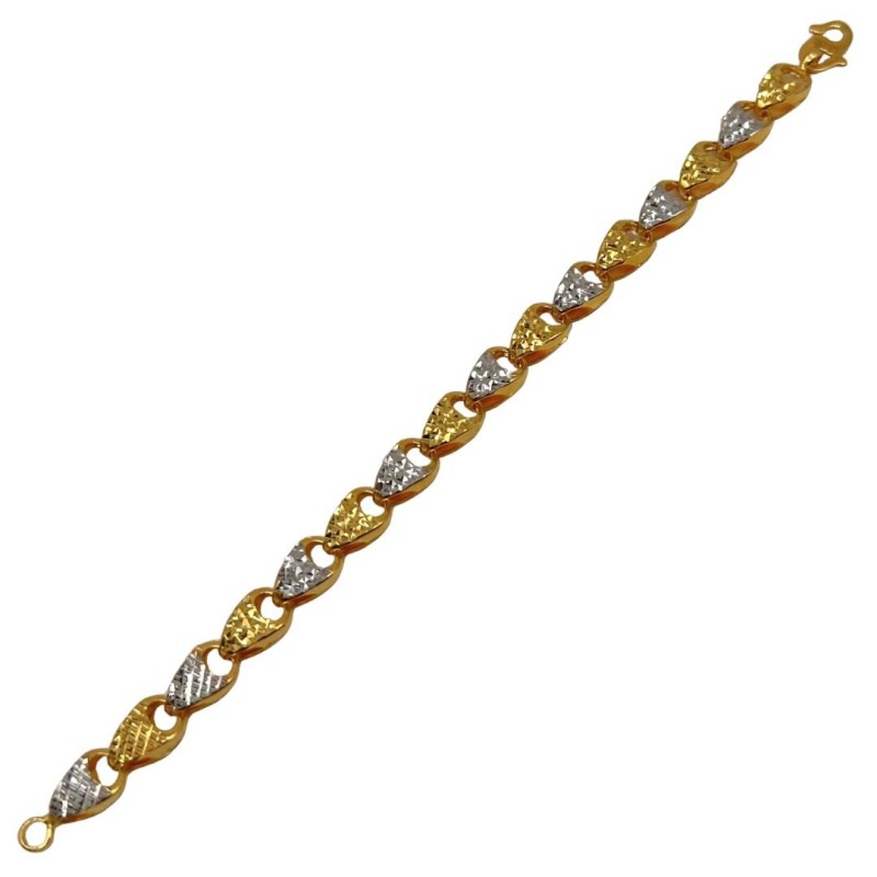 Rantai Tangan Siput Emas dan Chrome 916/22K