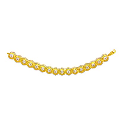 Rantai Tangan Kerawang Emas dan Chrome 916/22K