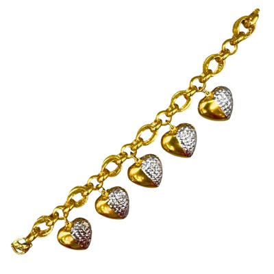 Rantai Tangan Kendi Love Emas dan Chrome 916/22K