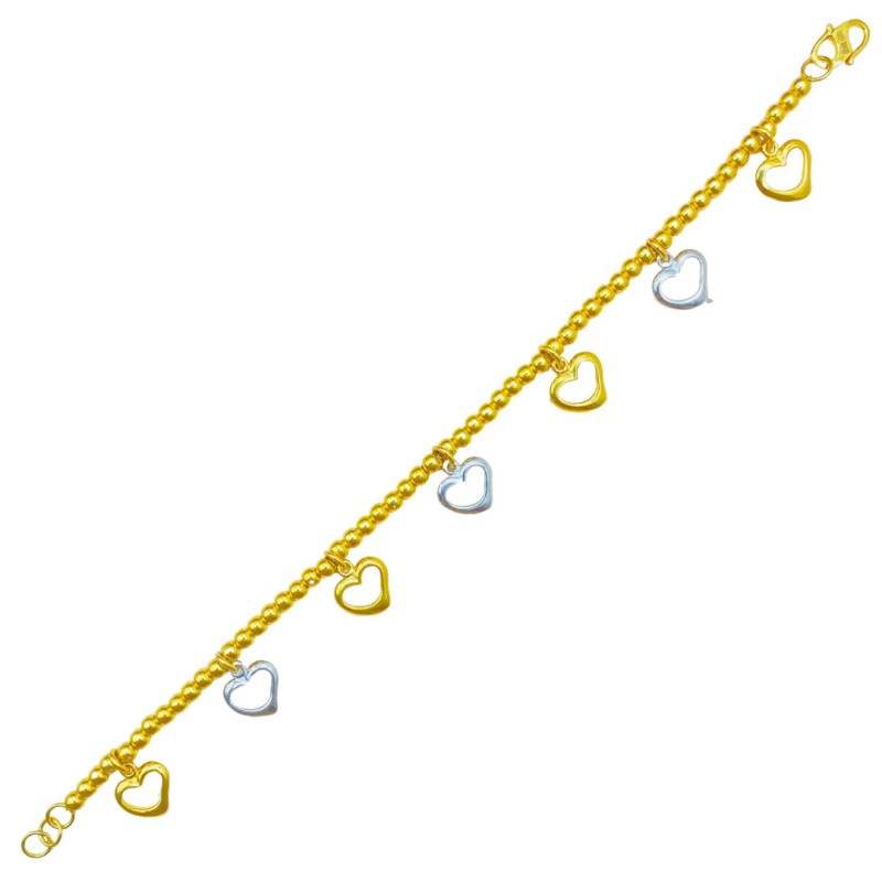 Rantai Tangan Tasbih Love Emas dan Chrome 916/22K