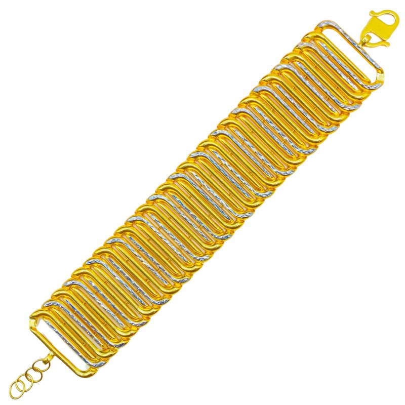 Rantai Tangan Asoka Emas dan Chrome 916/22K