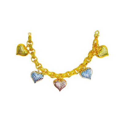 Rantai Tangan Kendi Love Emas, Chrome dan Rose Gold 916/22K