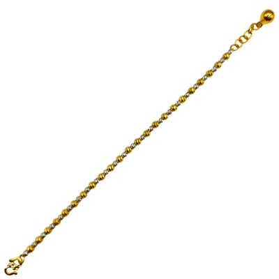 Rantai Tangan Boba Italy Kanak-Kanak Emas dan Chrome 916/22K