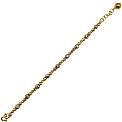 Rantai Tangan Boba Italy Kanak-Kanak Emas dan Chrome 916/22K