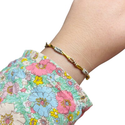 Rantai Tangan Boba Italy 2 Layer Emas, Chrome dan Rose Gold 916/22K