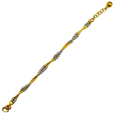 Rantai Tangan Boba Italy 2 Layer Emas dan Chrome 916/22K