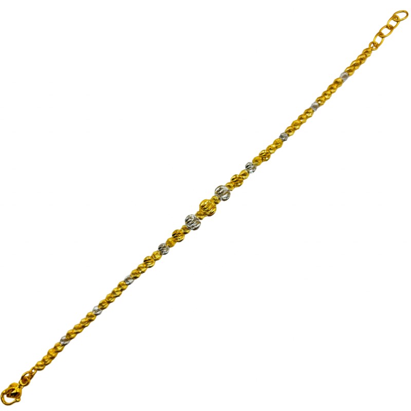 Rantai Tangan Boba Perut Ular Emas dan Chrome 916/22K