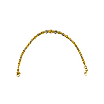 Rantai Tangan Boba Perut Ular Emas dan Chrome 916/22K