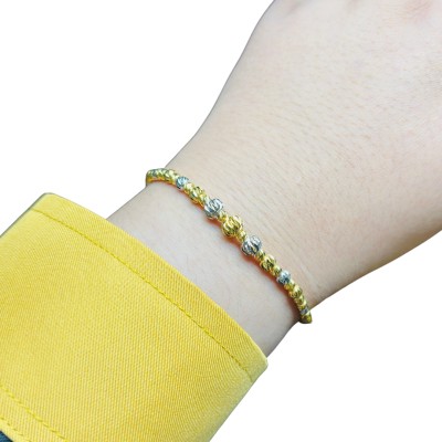 Rantai Tangan Boba Perut Ular Emas dan Chrome 916/22K