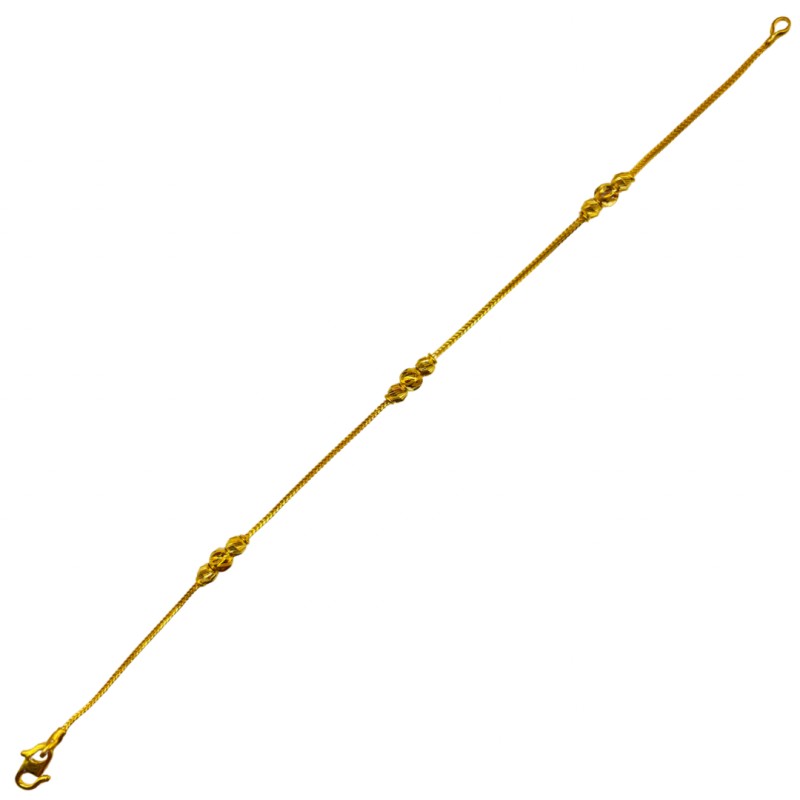 Rantai Tangan Boba Belut Emas 916/22K