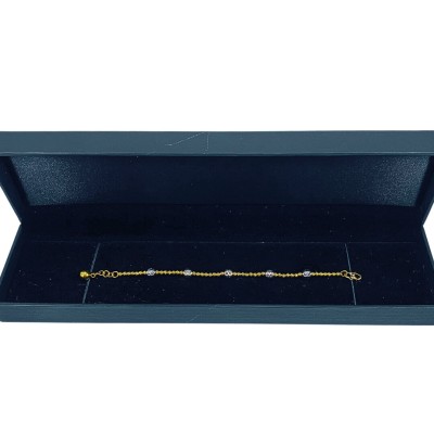 Rantai Tangan Boba Italy Kanak-Kanak Emas dan Chrome 916/22K Rantai Tangan Boba Italy Kanak-Kanak Emas dan Chrome 916/22K