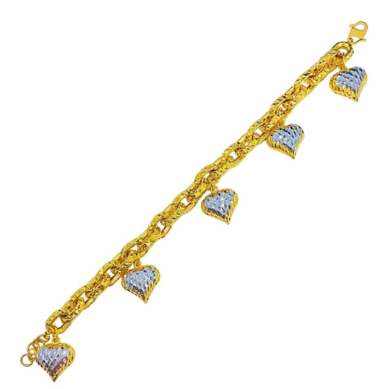 Rantai Tangan Sauh Love Emas dan Chrome 916/22K