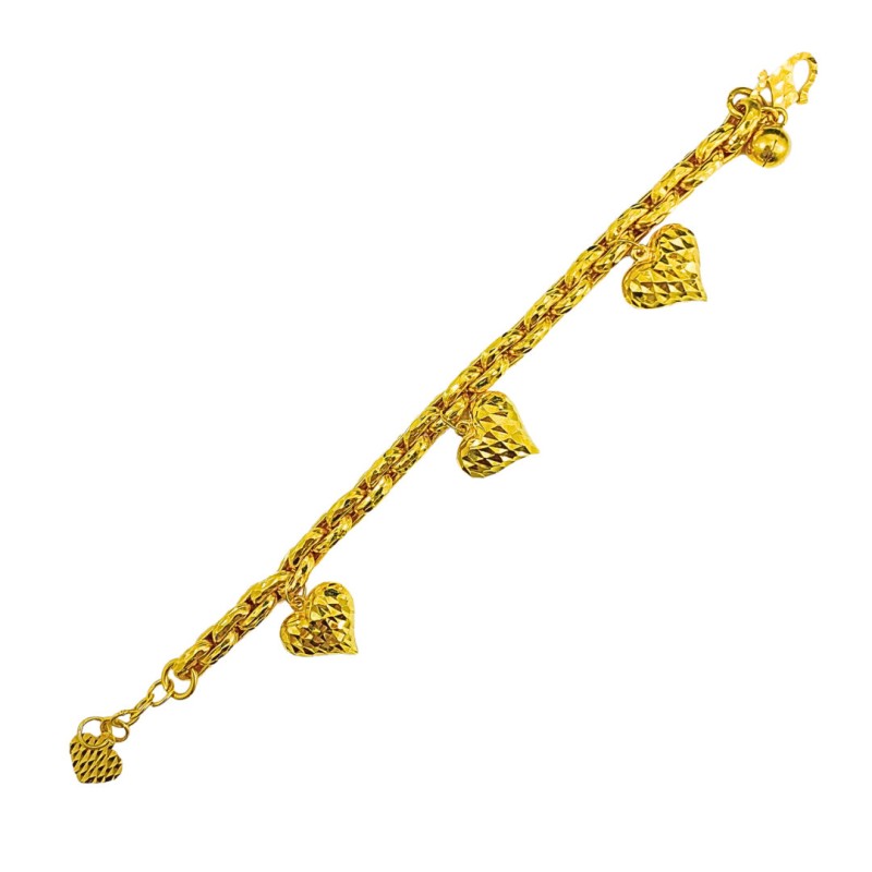 Rantai Tangan Sauh Love Kanak-Kanak Emas 916/22K