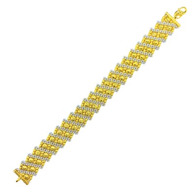 Rantai Tangan Boba Italy Emas dan Chrome 916/22K