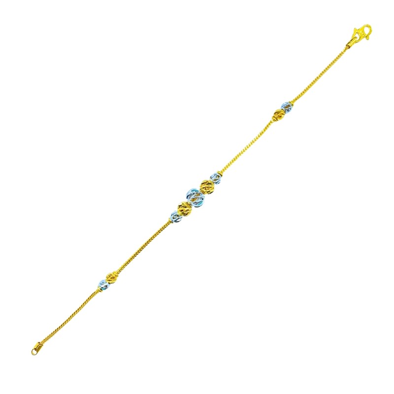 Rantai Tangan Boba Emas dan Chrome 916/22K