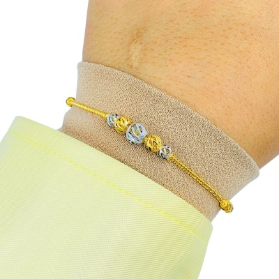 Rantai Tangan Boba Emas dan Chrome 916/22K