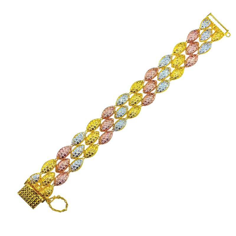 Rantai Tangan Kerawang Emas, Chrome dan Rose Gold 916/22K