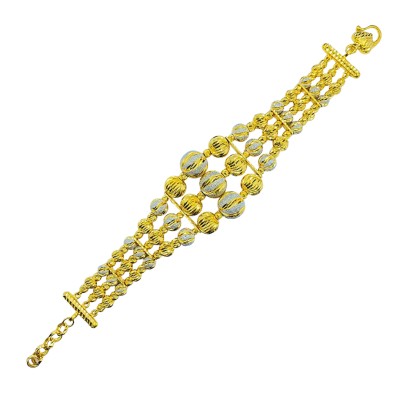Rantai Tangan Boba Perut Ular Emas dan Chrome 916/22K