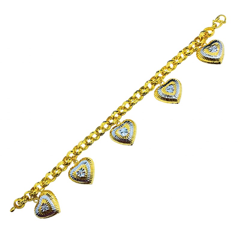 Rantai Tangan Kendi Love Emas dan Chrome 916/22K