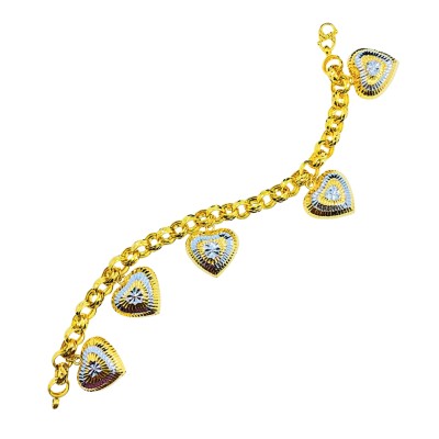 Rantai Tangan Kendi Love Emas dan Chrome 916/22K Rantai Tangan Kendi Love Emas dan Chrome 916/22K