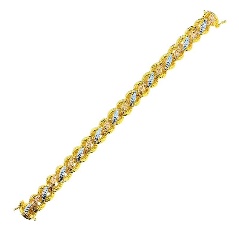 Rantai Tangan Rapunzel Emas, Chrome dan Rose Gold 916/22K