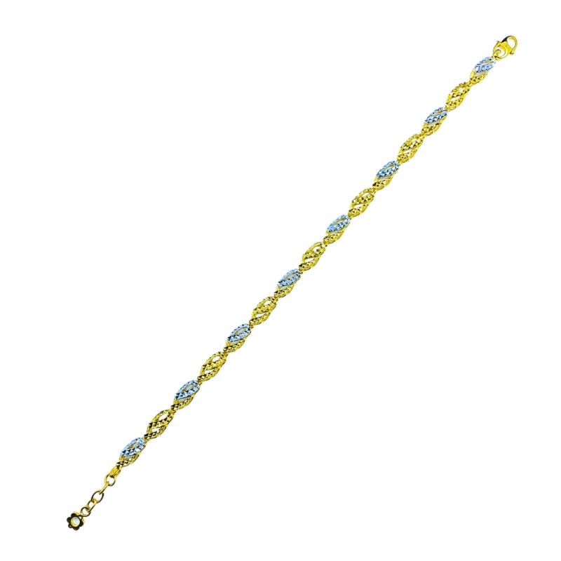 Rantai Tangan Kerawang Emas dan Chrome 916/22K