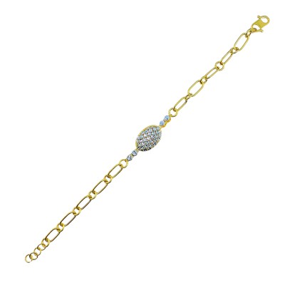 Rantai Tangan Diamond Cut Emas dan Chrome 916/22K