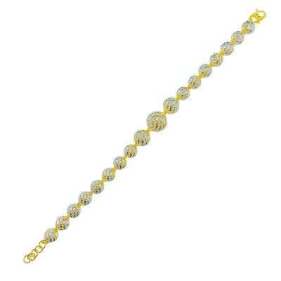 Rantai Tangan Boba Kerawang Emas dan Chrome 916/22K