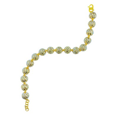 Rantai Tangan Boba Kerawang Emas dan Chrome 916/22K Rantai Tangan Boba Kerawang Emas dan Chrome 916/22K