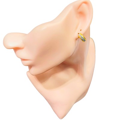 Subang Katup Emas dan Chrome 916/22K