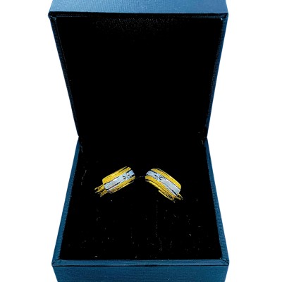 Subang Katup Emas dan Chrome 916/22K